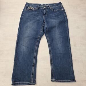 ND Weekend Jeans Womens Size 10 Cross Flap Pockets Capris Thick Stitch Western